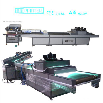 Máquina de impressão de tela e máquina de cura com braço robótico